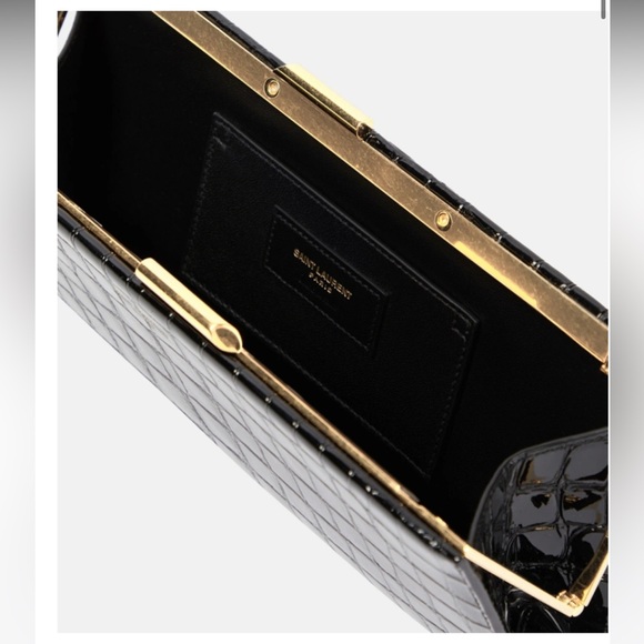 Saint Laurent midnight croc effect leather clutch - Picture 9 of 10